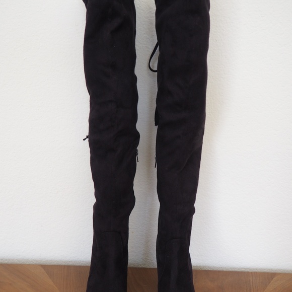 ASOS Faux Suede Boots Lace Up with Tassels - Picture 2 of 4